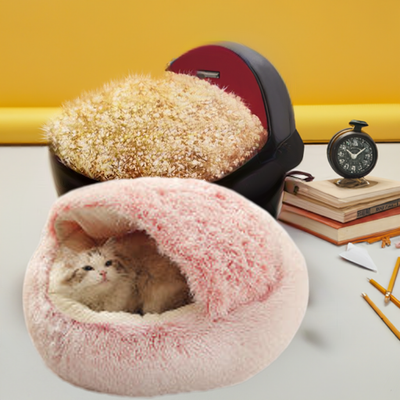 2 In 1 Dog And Cat Bed Pet Winter Bed Round Plush Warm Bed House Soft Long Plush Pets Bed Pet Products