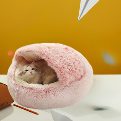 2 In 1 Dog And Cat Bed Pet Winter Bed Round Plush Warm Bed House Soft Long Plush Pets Bed Pet Products