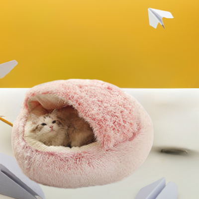 2 In 1 Dog And Cat Bed Pet Winter Bed Round Plush Warm Bed House Soft Long Plush Pets Bed Pet Products