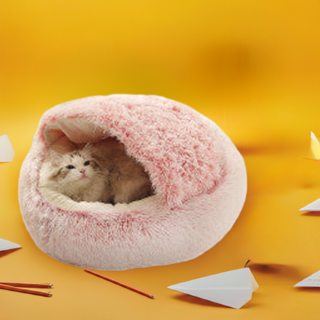 2 In 1 Dog And Cat Bed Pet Winter Bed Round Plush Warm Bed House Soft Long Plush Pets Bed Pet Products